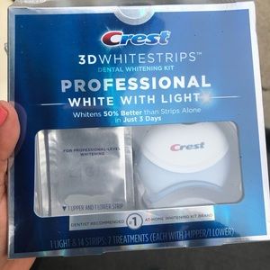 Crest whitening strips plus light